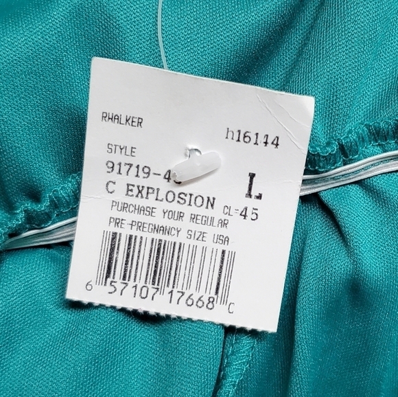 Motherhood Maternity Turquoise Black Pink Colorblock Pleated V-neck Mini Dress - Picture 13 of 13